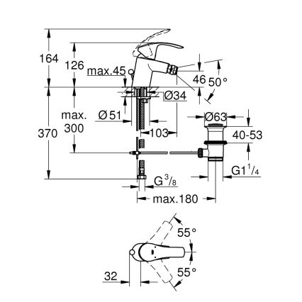GROHE 32929002 - Bidetová batéria EUROSMART veľkosť S lesklý chróm