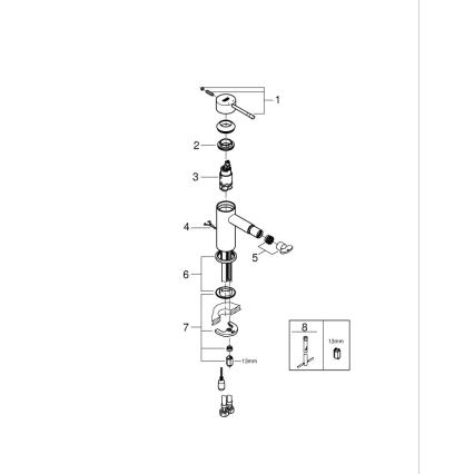 GROHE 32934001 - Bidetová batéria ESSENCE DN 15, lesklý chróm
