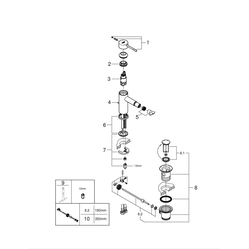 GROHE 32935GN1 - Bidetová batéria ESSENCE DN 15, veľkosť S, zlatá