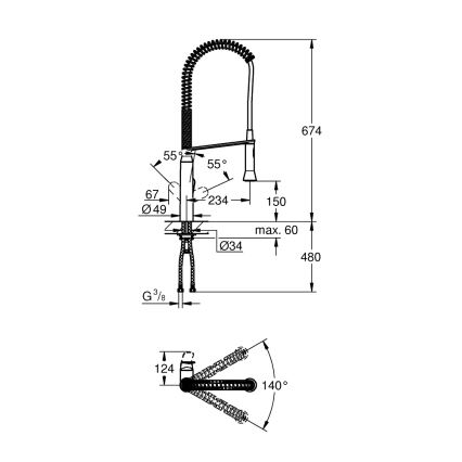 GROHE 32950000 - Drezová batéria K7 lesklý chróm