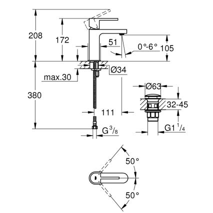 GROHE 33163003 - Umývadlová batéria PLUS 172 mm lesklý chróm