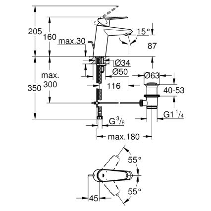 GROHE 3319020E - Umývadlová batéria EURODISC COSMOPOLITAN veľkosť S chróm