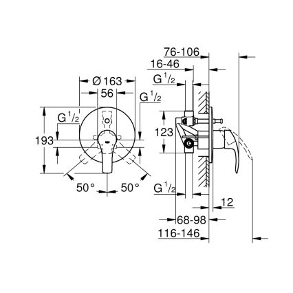 GROHE 33305002 - Vaňová batéria DN 15 lesklý chróm