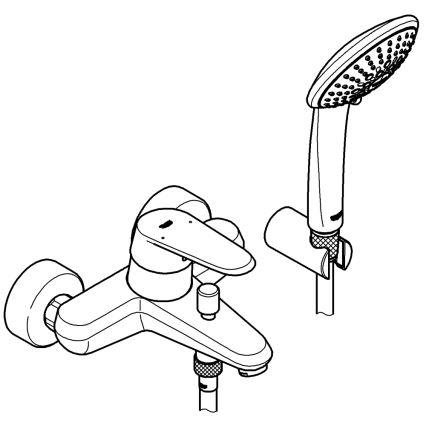 GROHE 33395002 - Vaňová súprava s batériou EURODISC COSMOPOLITAN lesklý chróm
