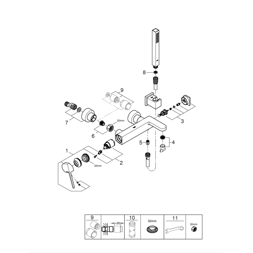 GROHE 33547003 - Vaňová batéria PLUS lesklý chróm