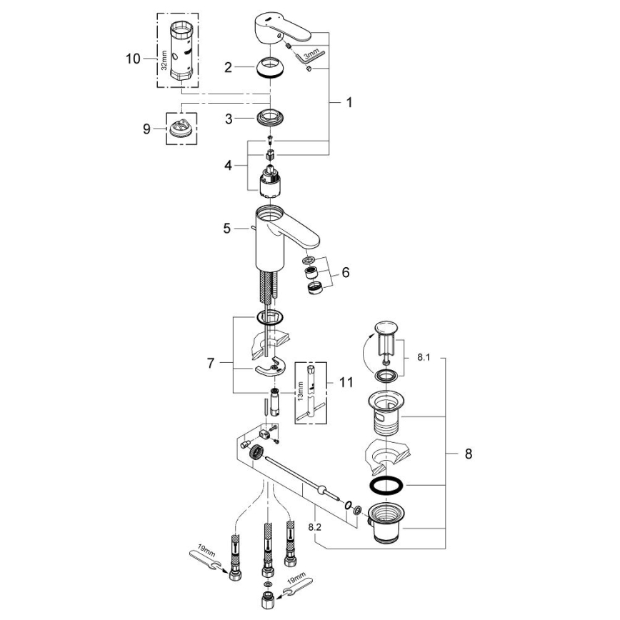 GROHE 33561002 - Umývadlová batéria EUROSTYLE COSMOPOLITAN DN 15 lesklý chróm