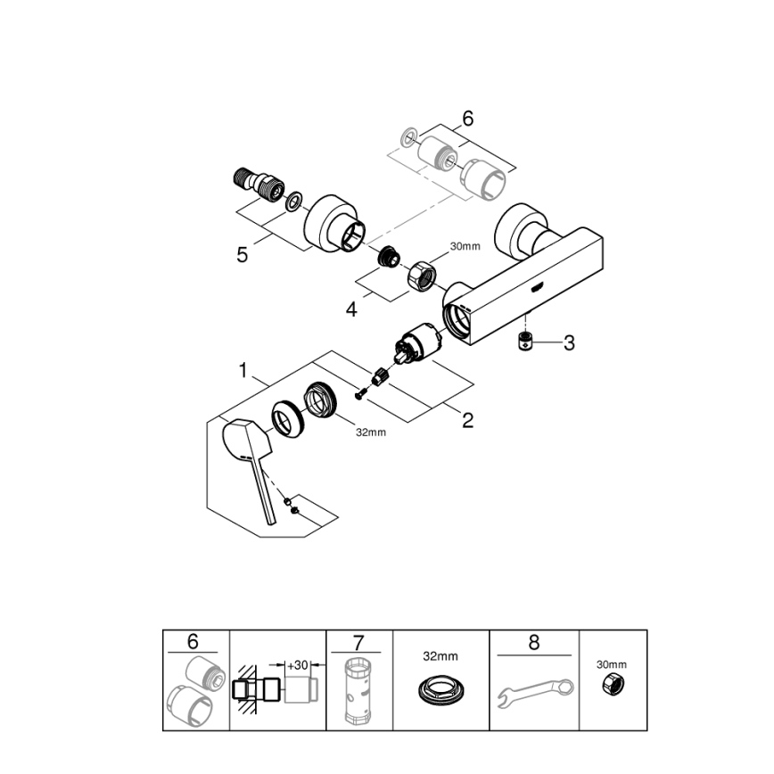 GROHE 33577003 - Sprchová batéria PLUS DN 15 lesklý chróm