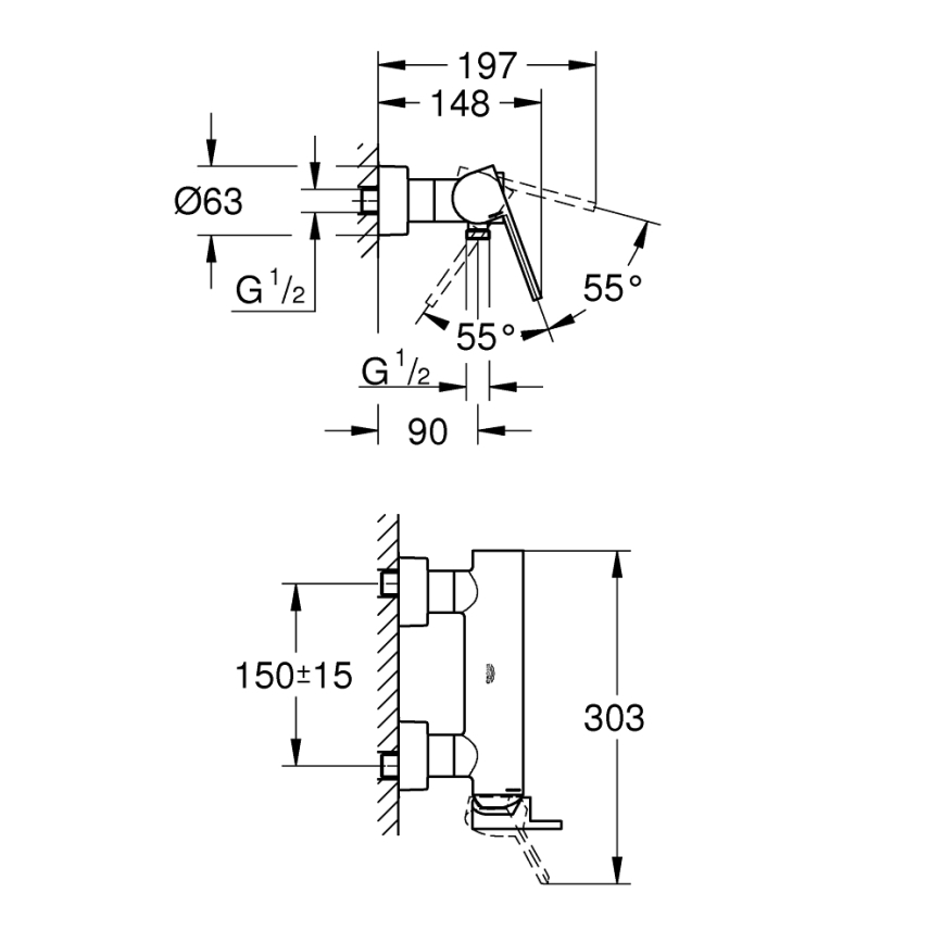 GROHE 33577003 - Sprchová batéria PLUS DN 15 lesklý chróm