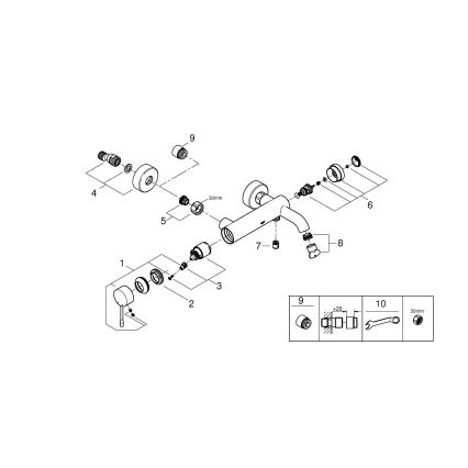 GROHE 33624GN1 - Vaňová batéria ESSENCE 193 mm brúsené zlato