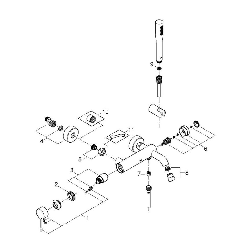 GROHE 33628001 - Vaňová súprava s batériou ESSENCE DN 15, lesklý chróm