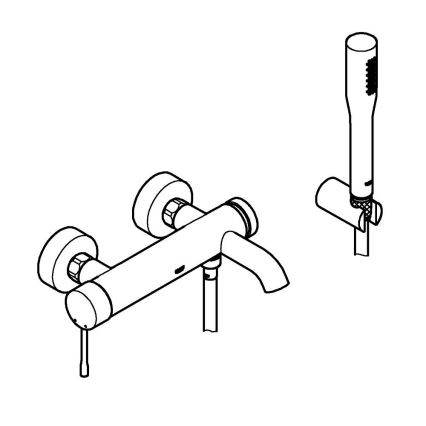 GROHE 33628001 - Vaňová súprava s batériou ESSENCE DN 15, lesklý chróm
