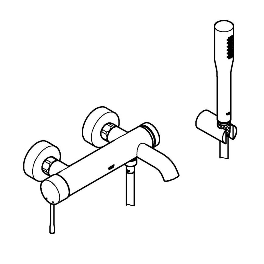 GROHE 33628001 - Vaňová súprava s batériou ESSENCE DN 15, lesklý chróm