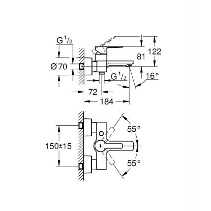 GROHE 33849001 - Vaňová batéria LINEARE DN 15 lesklý chróm