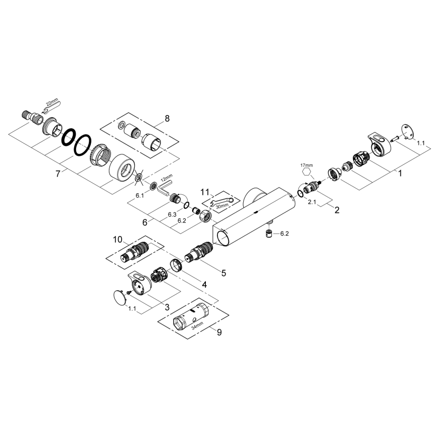 GROHE 34169001 - Termostatická sprchová batéria GROHTHERM 2000 DN 15 chróm