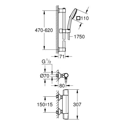 GROHE 34237003 - Termostatická sprchová batéria PRECISION TREND 150 mm chróm