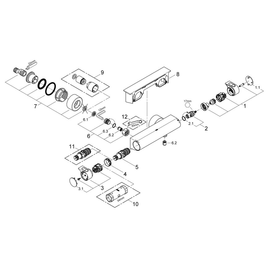 GROHE 34469001 - Termostatická sprchová batéria GROHTHERM 2000 DN 15 chróm