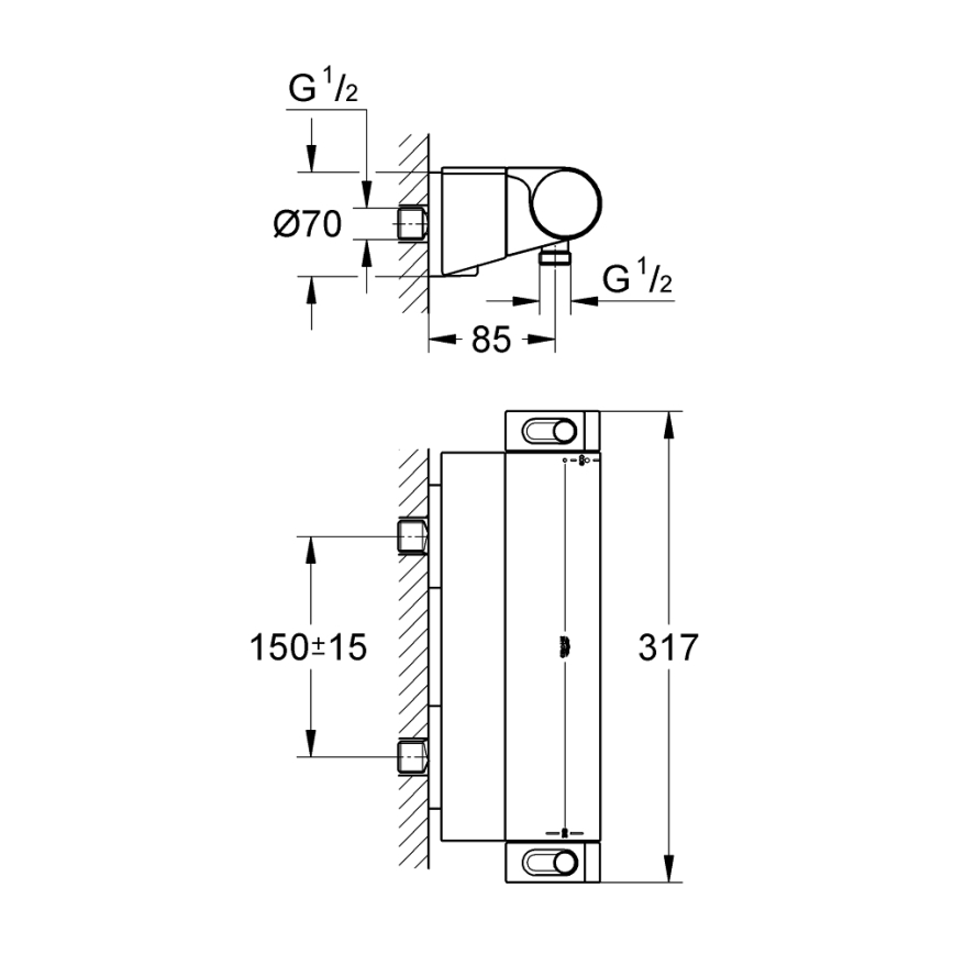 GROHE 34469001 - Termostatická sprchová batéria GROHTHERM 2000 DN 15 chróm