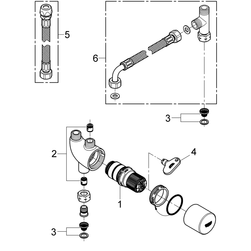 GROHE 34487000 - Termostatická ochrana proti popáleniu GROHTHERM MICRO chróm