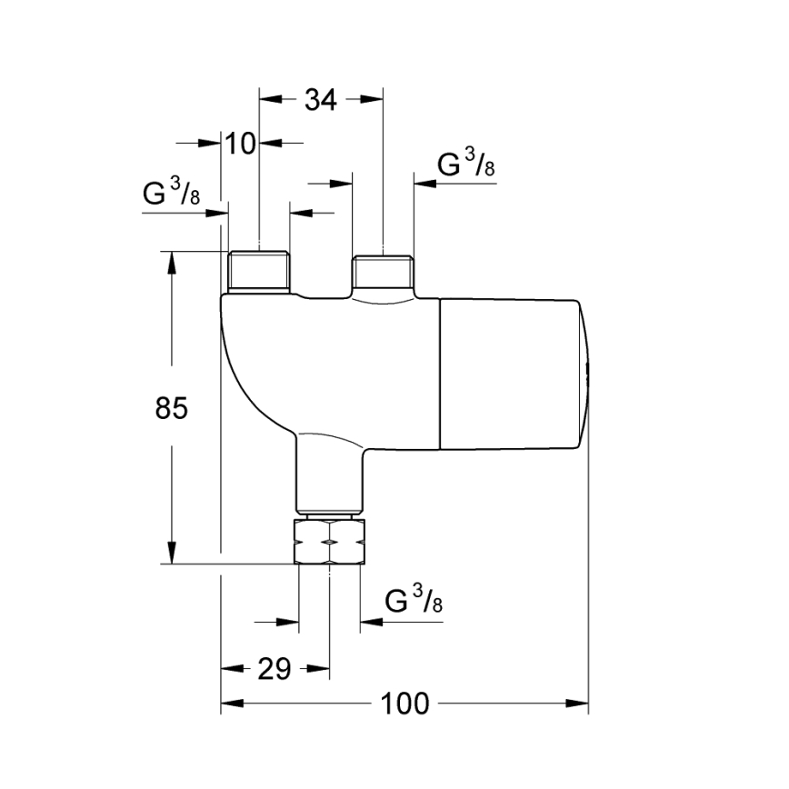GROHE 34487000 - Termostatická ochrana proti popáleniu GROHTHERM MICRO chróm