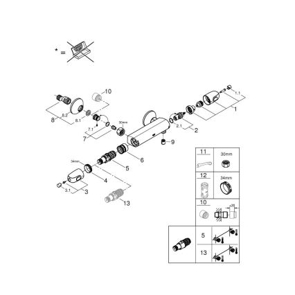 GROHE 34550000 - Termostatická sprchová batéria GROHTHERM 1000 DN 15 chróm