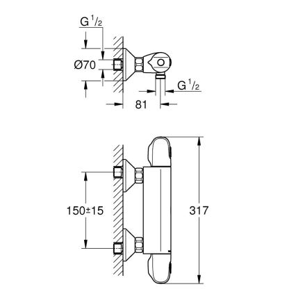 GROHE 34550000 - Termostatická sprchová batéria GROHTHERM 1000 DN 15 chróm