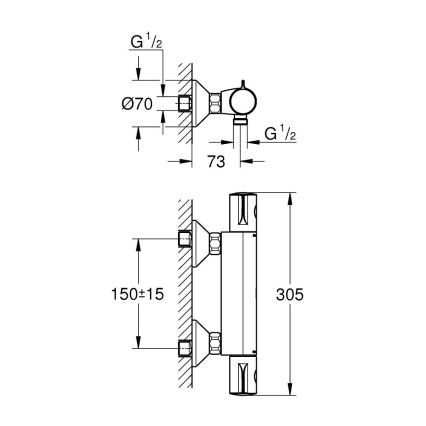 GROHE 34558000 - Termostatická sprchová batéria GROHTHERM 800 DN 15 lesklý chróm