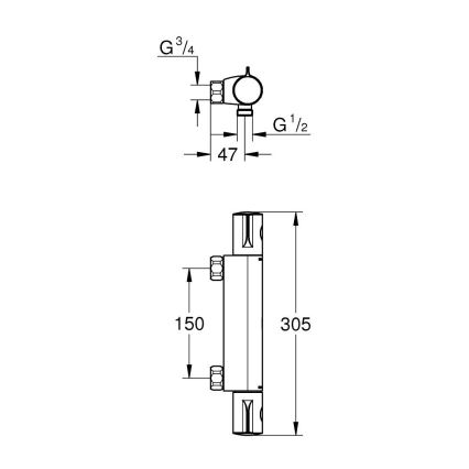 GROHE 34561000 - Termostatická sprchová batéria DN 15 lesklý chróm