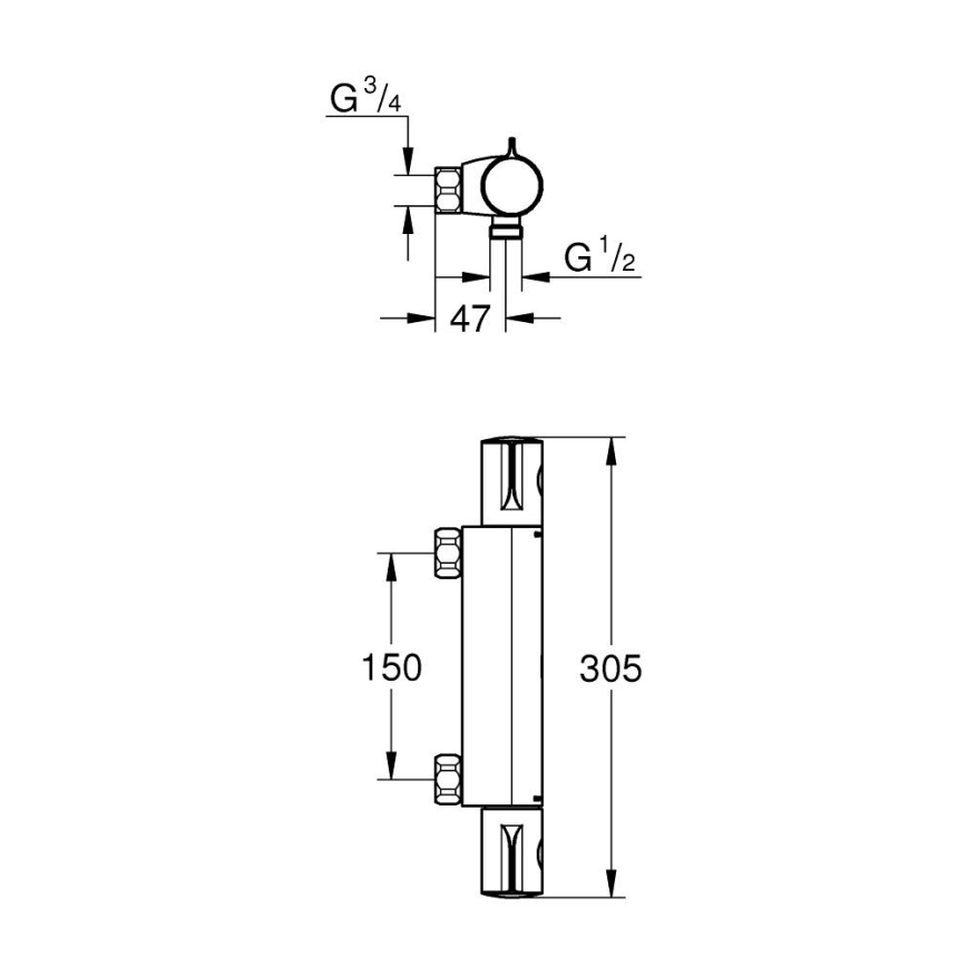 GROHE 34561000 - Termostatická sprchová batéria DN 15 lesklý chróm