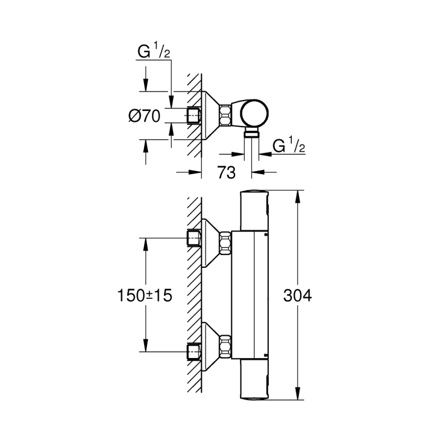 GROHE 345942430 - Termostatická sprchová batéria PRECISION START DN 15 čierna
