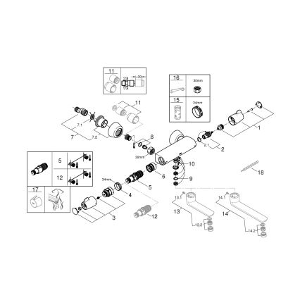 GROHE 34666000 - Termostatická lekárska batéria DN 15 lesklý chróm