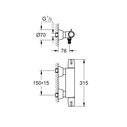 GROHE 34666000 - Termostatická lekárska batéria DN 15 lesklý chróm