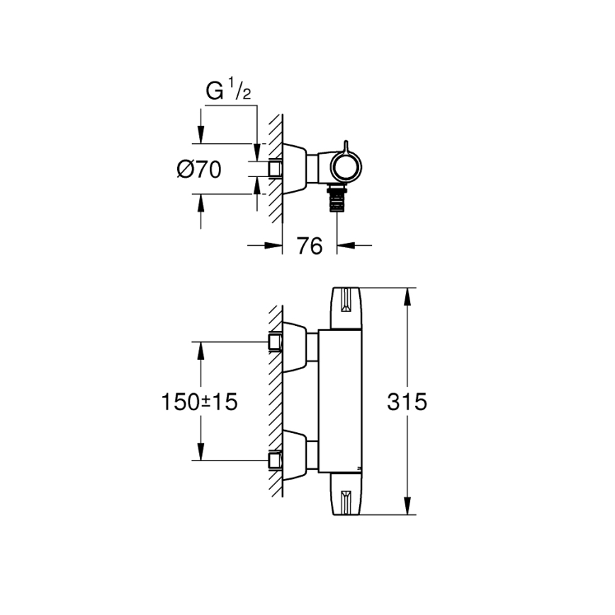 GROHE 34666000 - Termostatická lekárska batéria DN 15 lesklý chróm