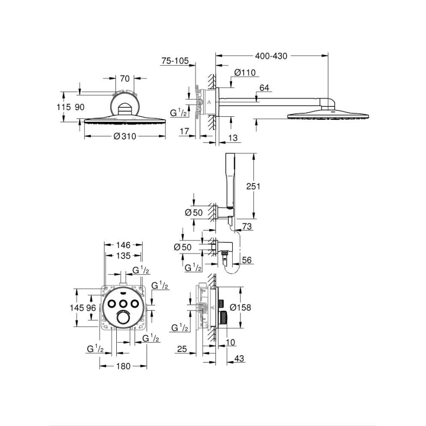 GROHE 34709000 - Sprchová súprava SMARTCONTROL Perfect, lesklý chróm