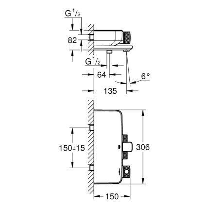 GROHE 34718000 - Termostatická vaňová batéria GROHTHERM SMARTCONTROL 12” chróm
