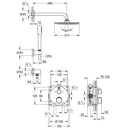 GROHE 34732000 - Sprchová súprava GROHTHERM RAINSHOWER COSMOPOLITAN 210 286 mm chróm