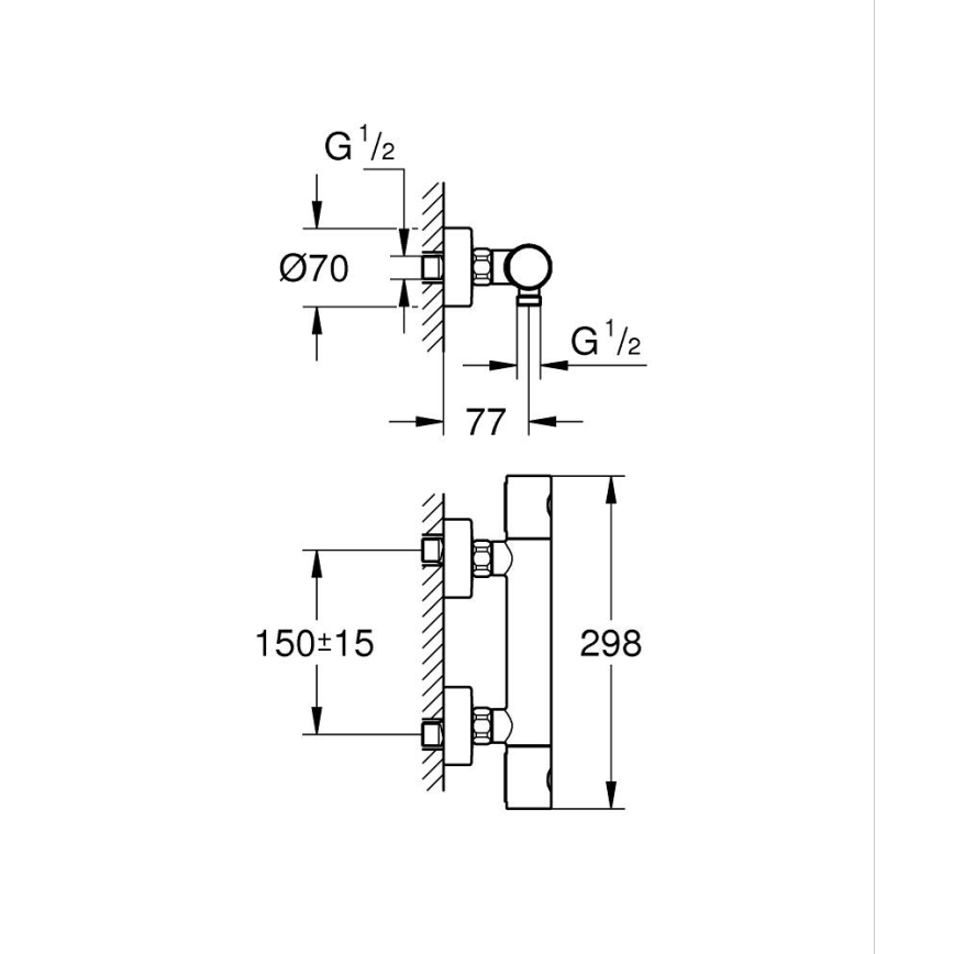 GROHE 34765000-Termostatická sprchová batéria GROHTHERM COSMOPOLITAN DN 15 chróm