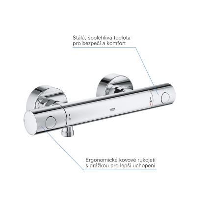 GROHE 34765000-Termostatická sprchová batéria GROHTHERM COSMOPOLITAN DN 15 chróm