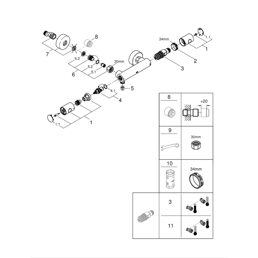 GROHE 34773000 - Termostatická sprchová batéria PRECISION GET DN 15 lesklý chróm