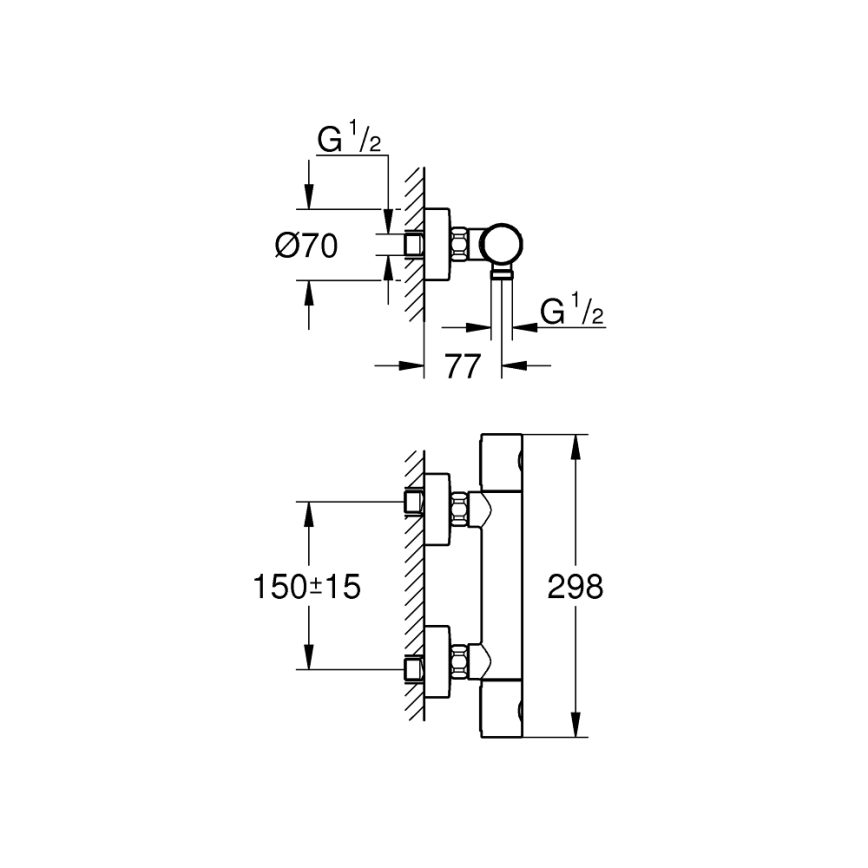 GROHE 34773000 - Termostatická sprchová batéria PRECISION GET DN 15 lesklý chróm