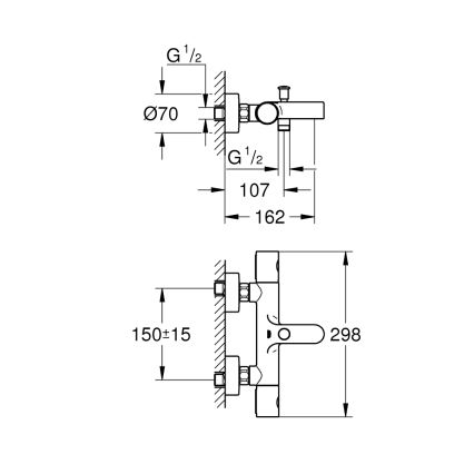 GROHE 34774000 - Termostatická vaňová batéria PRECISION GET DN 15 lesklý chróm