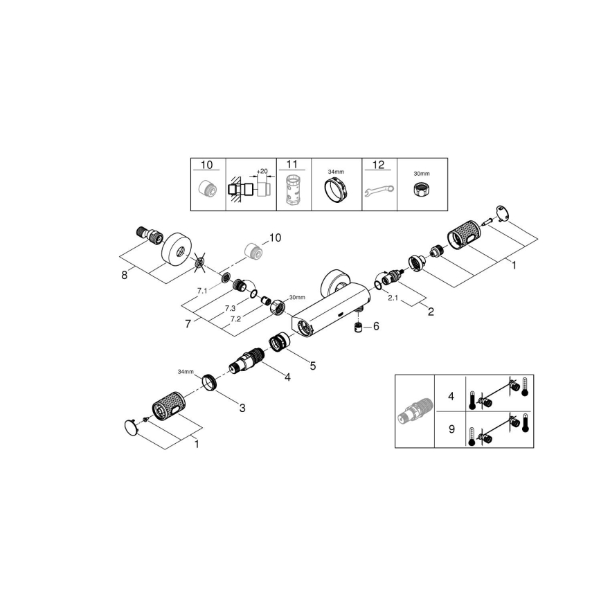 GROHE 34790000 - Termostatická sprchová batéria PRECISION FEEL DN 15 chróm