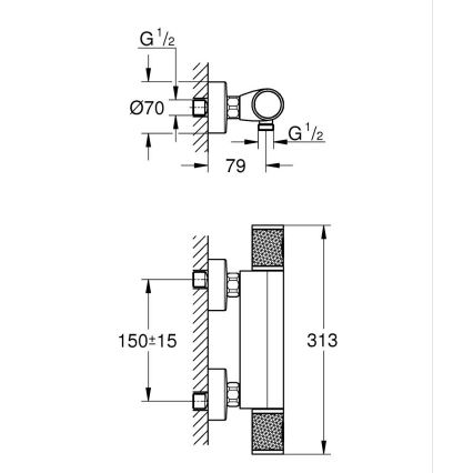 GROHE 34790000 - Termostatická sprchová batéria PRECISION FEEL DN 15 chróm