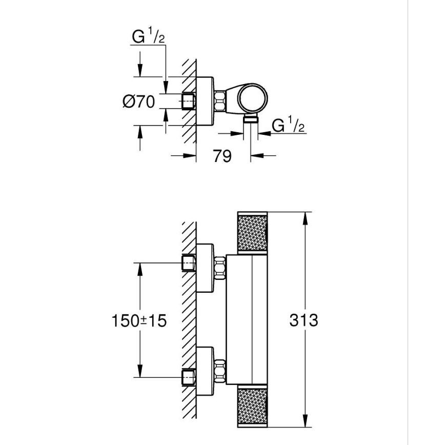 GROHE 34790000 - Termostatická sprchová batéria PRECISION FEEL DN 15 chróm
