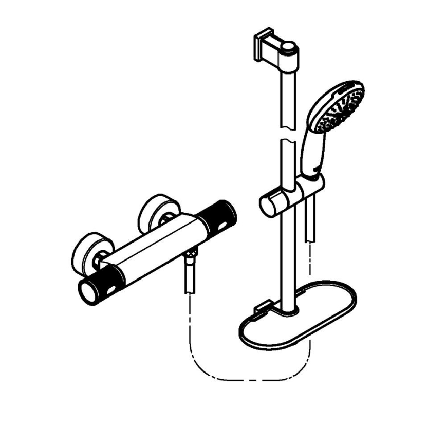 GROHE 34791001 - Termostatická sprchová súprava PRECISION FEEL 600 mm chróm