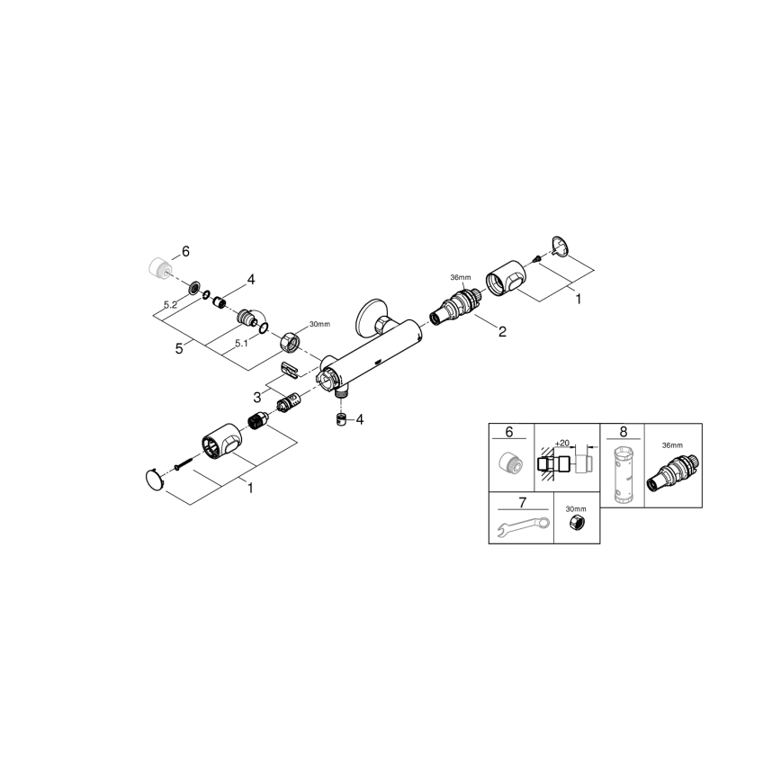 GROHE 34799000 - Termostatická sprchová batéria PRECISION FLOW DN 15 chróm
