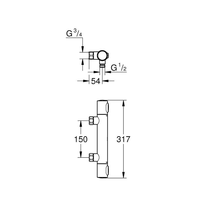 GROHE 34799000 - Termostatická sprchová batéria PRECISION FLOW DN 15 chróm