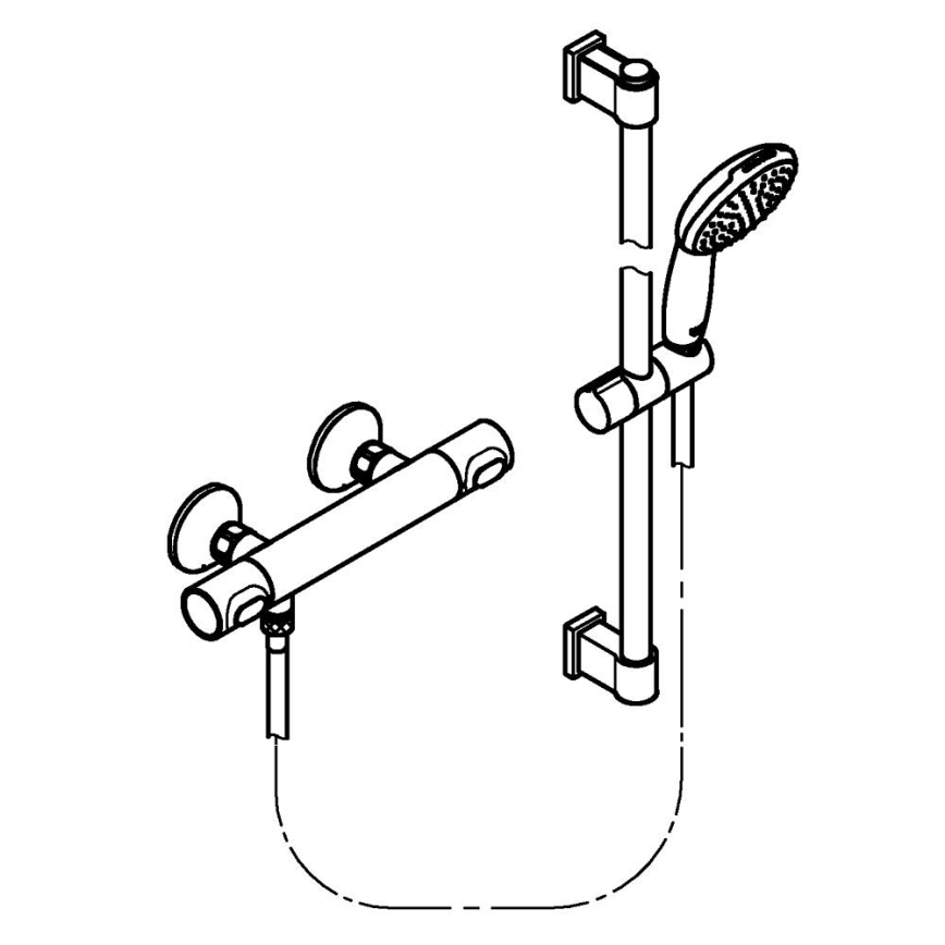 GROHE 34800001 - Sprchová súprava s termostatickou batériou PRECISION FLOW 600 mm, lesklý chróm