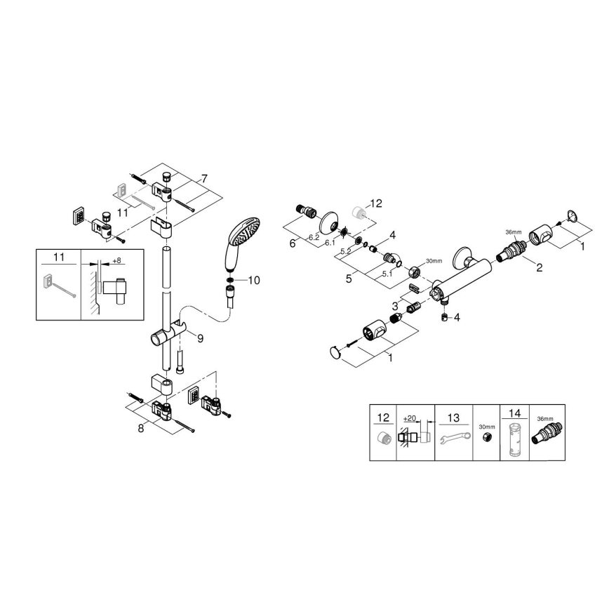 GROHE 34805001 - Termostatická sprchová batéria PRECISION FLOW DN 15 chróm