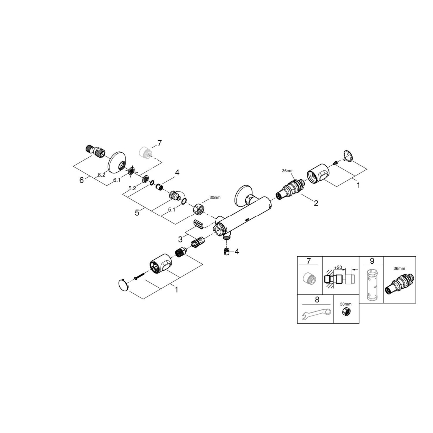 GROHE 34840000 - Termostatická sprchová batéria PRECISION DN 15 lesklý chróm