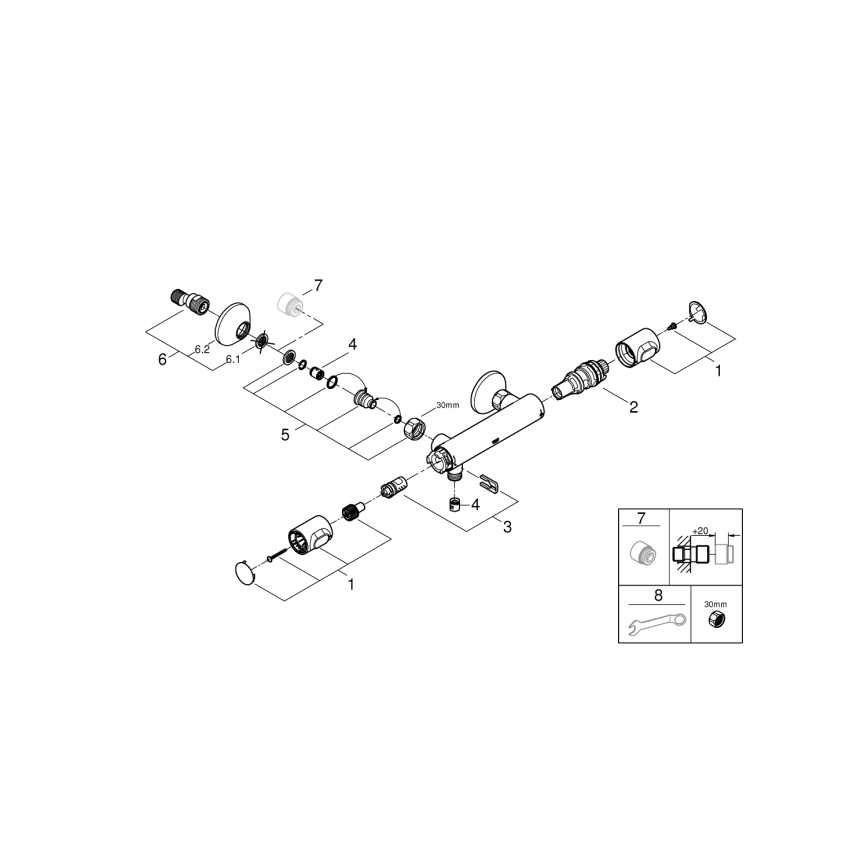 GROHE 34840000 - Termostatická sprchová batéria PRECISION DN 15 lesklý chróm